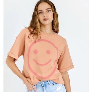NWT - Fab’rik / Storia Smikey Face Graphic Tee in Dusty Apricot - Size S